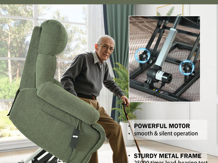 Oversized Power Lift Recliner Chai With Remote Control, Side Pocket, Spacious Seat