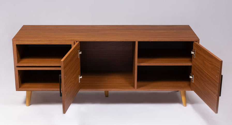 TV Stand For TVs Up To 60" With 2 Doors And 2 Open Shelves