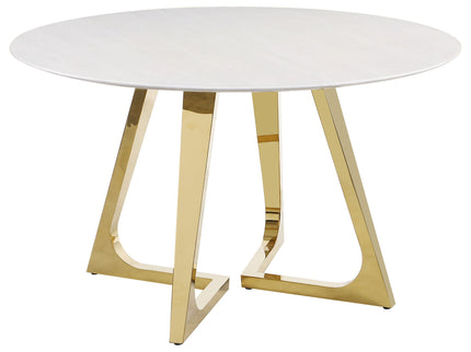 Imani - Round Marble Dining Table - Gold