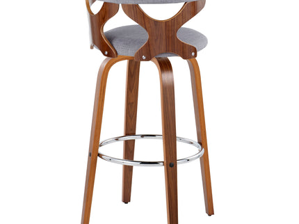 Gardenia - Mid Century Modern Fixed Height Barstool With Swivel With Round Footrest (Set of 2)