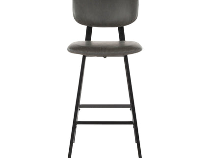Foundry - Contemporary Barstool Zig Zag Stitching (Set of 2) - Black / Gray