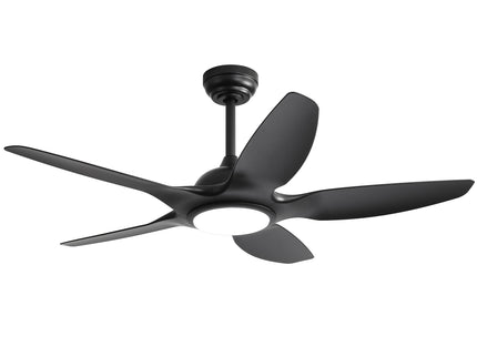 Ceiling Fan With Dimmable LED Light And Remote Control, 5 Blades DC Motor - Black