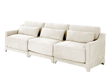 Elegant Sofa With Ergonomic Design And Lumbar Pillows