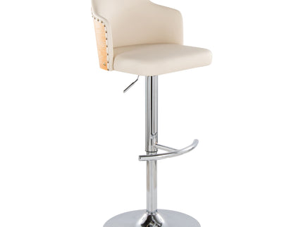 Ahoy - Contemporary Adjustable Barstool, Swivel With Rounded T Footrest (Set of 2)