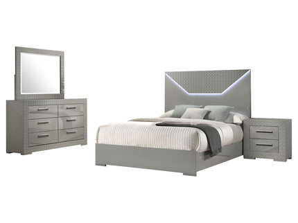Pierce - 4 Piece Bedroom Set With LED Lighting