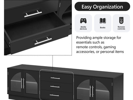 Modern Minimalist TV Stand, Entertainment Center Media Console Cabinet With Adjustable Shelves For Living Room