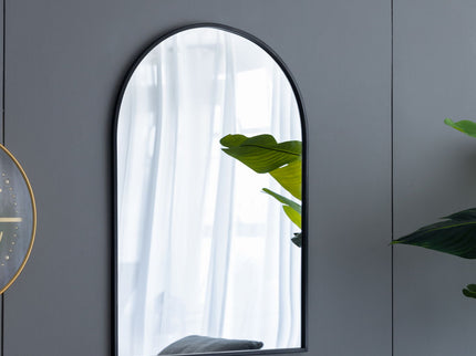 Arched Mirror With Metal Frame, Wall Mirror For Living Room Bedroom Entryway