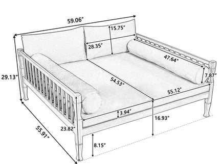 Outdoor Sofa Bed, 2 In 1 Patio Daybed For Backyard