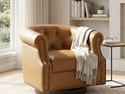 360° Swivel Accent Chair With Curved Back