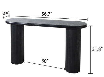 Fluted Cylinder Console Table - Black