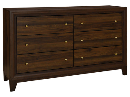Anza - 6 Drawer Dresser Cabinet - Walnut