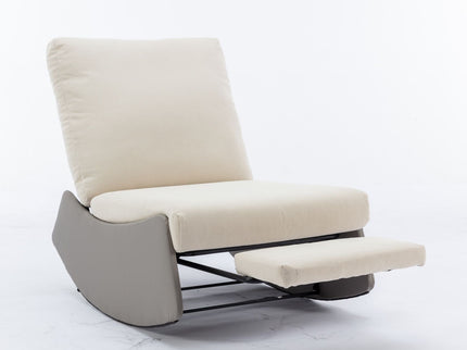 Modern Rocking Chair Recliner, Comfy Rocker Nursery Chair With Footrest, Accent Reading Chair, Upholstered Lounge Chair For Relaxing, Resting, Soft Padded Rocker For Indoor Living Room Bedroom