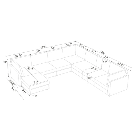 Modular Sectional With Custom Configuration