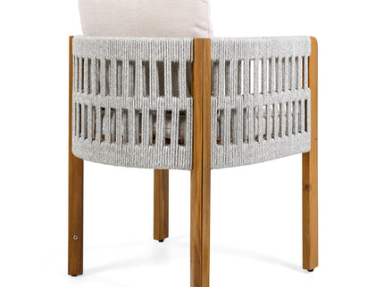 Outdoor Dining Chairs With Mix Rope Handles (Set of 2)