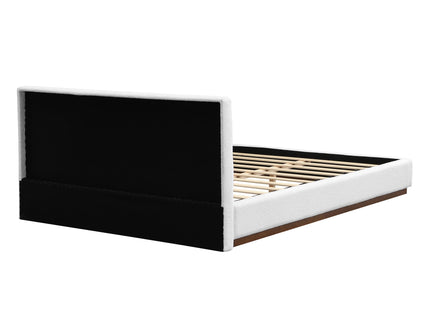 Queen Size Upholstered Bed With Solid Base Frame - White