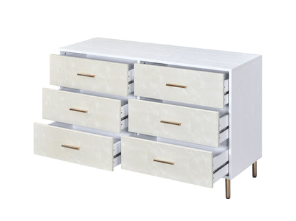 Myles - Dresser - White Champagne / Gold