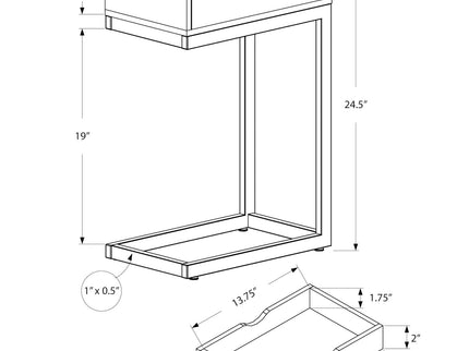 Accent Table, C - Shaped Contemporary & Modern Elegant Design