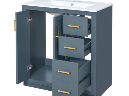 Bathroom Vanity With Sink, Storage Cabinet, Freestanding Set With 3 Drawers & Soft Closing Doors