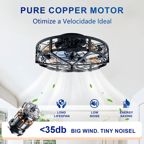 Mounting Type Ceiling Fan, Reversible Motor, DC Remote Control, 6 Speed Ceiling Fan - Matte Black