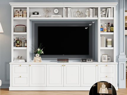 All-In-One TV Stand With Bookcase For TVs Up To 70"