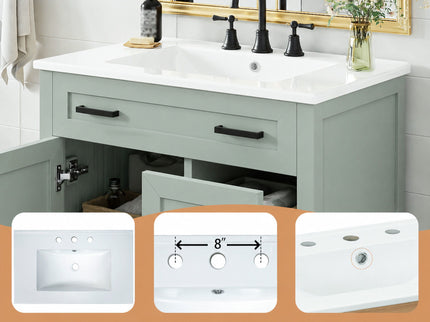 Bathroom Vanity With Sink, 2 Soft Close Drawers, 1 Soft Close Door, Adjustable Shelf