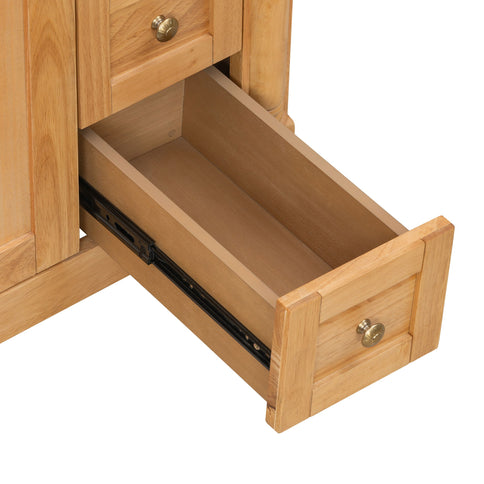 Modern Bathroom Vanity With Ceramic Sink, Soft Close Doors, Adjustable Shelves