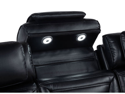 Isadora - Power Reclining Loveseat With Dual USB Charging And Built In Bluetooth Speaker - Black