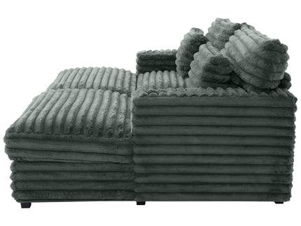 Oversized Double Chaise Lounge Sofa Bed With USB Ports And Cup Holders