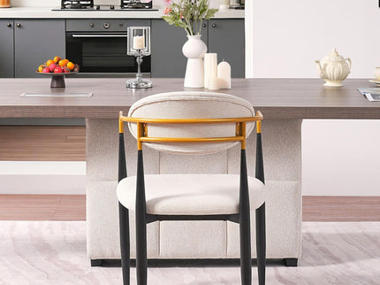 Modern Upholstered Dining Chair With Accented Armrests (Set of 2)