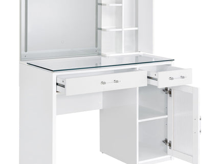Kerr - 2 Drawer Makeup Vanity Table With Mirror And Stool