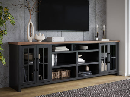 TV Stand Console For TVs Up To 100" - Black / Whiskey