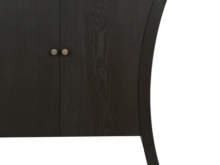 Refined Industrial 4 Door Credenza With Arc Legs & Clasps