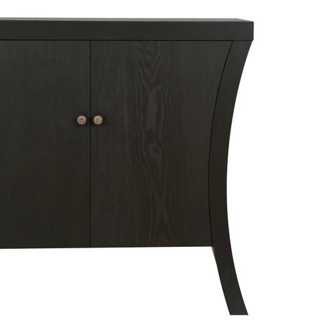 Refined Industrial 4 Door Credenza With Arc Legs & Clasps