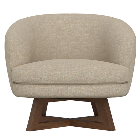 Swivel Accent Chair With Sculptural Base