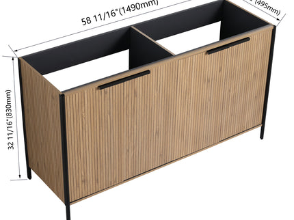 Contemporary Freestanding Bathroom Vanity With Adjustable Shelves