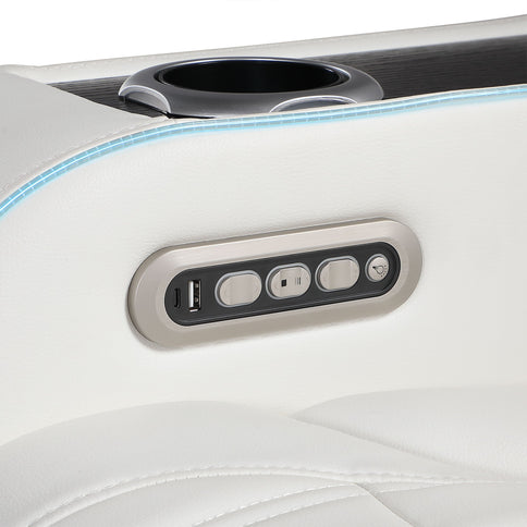 Electra - Power Reclining Sofa With Power Headrests, Drop Down Table, Reading Light, Massage, LED Lighting And USB Control