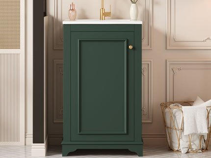 Bathroom Vanity With Sink, Freestanding Single Cabinet Set, Soft Close Door, Adjustable Shelf