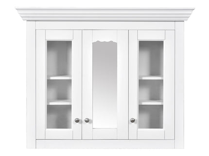 Bathroom Medicine Cabinet With Mirror, 5 Adjustable Closed Shelves, Wall-Mounted - White