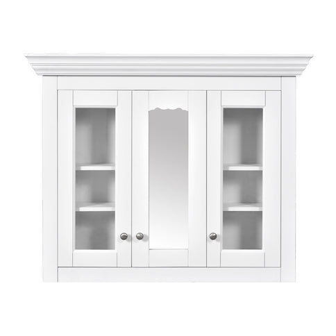 Bathroom Medicine Cabinet With Mirror, 5 Adjustable Closed Shelves, Wall-Mounted - White