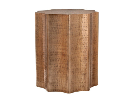 Drum Accent Side Table, Stylish Scalloped Design