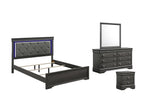 Dark Gray / 4 Pc. Bed, Nightstand, Dresser, Mirror / Queen