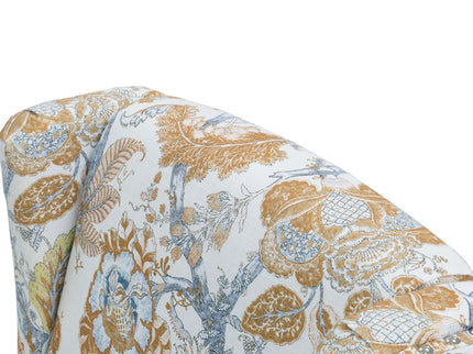 Accent Chair With Floral Upholstery And Nailhead Trim