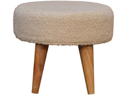Petite Footstool - Cream / Brown
