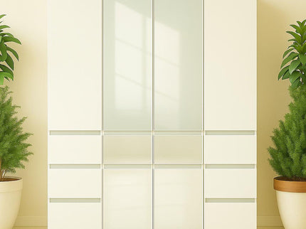 Elise - Slim Modular Closet Cabinet With Mirror - White