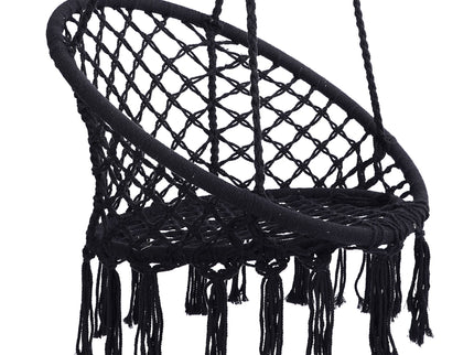 Macrame Hanging Hammock Chair, Rope Swing For Indoor And Outdoor Use