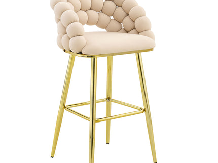 Bubble, Ball Chain Tufted Bar Chairs For Kitchen Island & Home Bar (Set of 2)