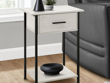 Contemporary 2 Tier Accent Table With Storage Drawer