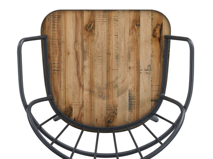 Contemporary Indoor Dining Set With Metal Legs, Birch, And Metal - Black / Natural