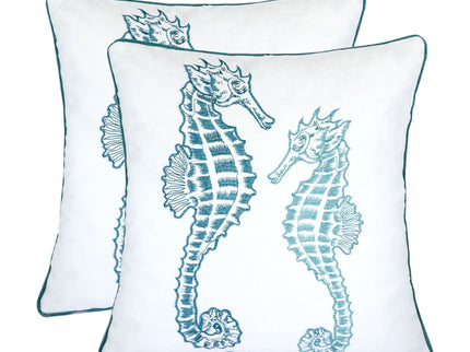 Seahorses Pillow Cover With Matching Back