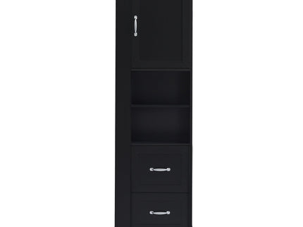 Freestanding Bathroom Storage Cabinet With Adjustable Shelves And Side Hooks Board, Rectangle Design